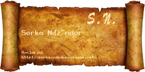 Serke Nándor névjegykártya